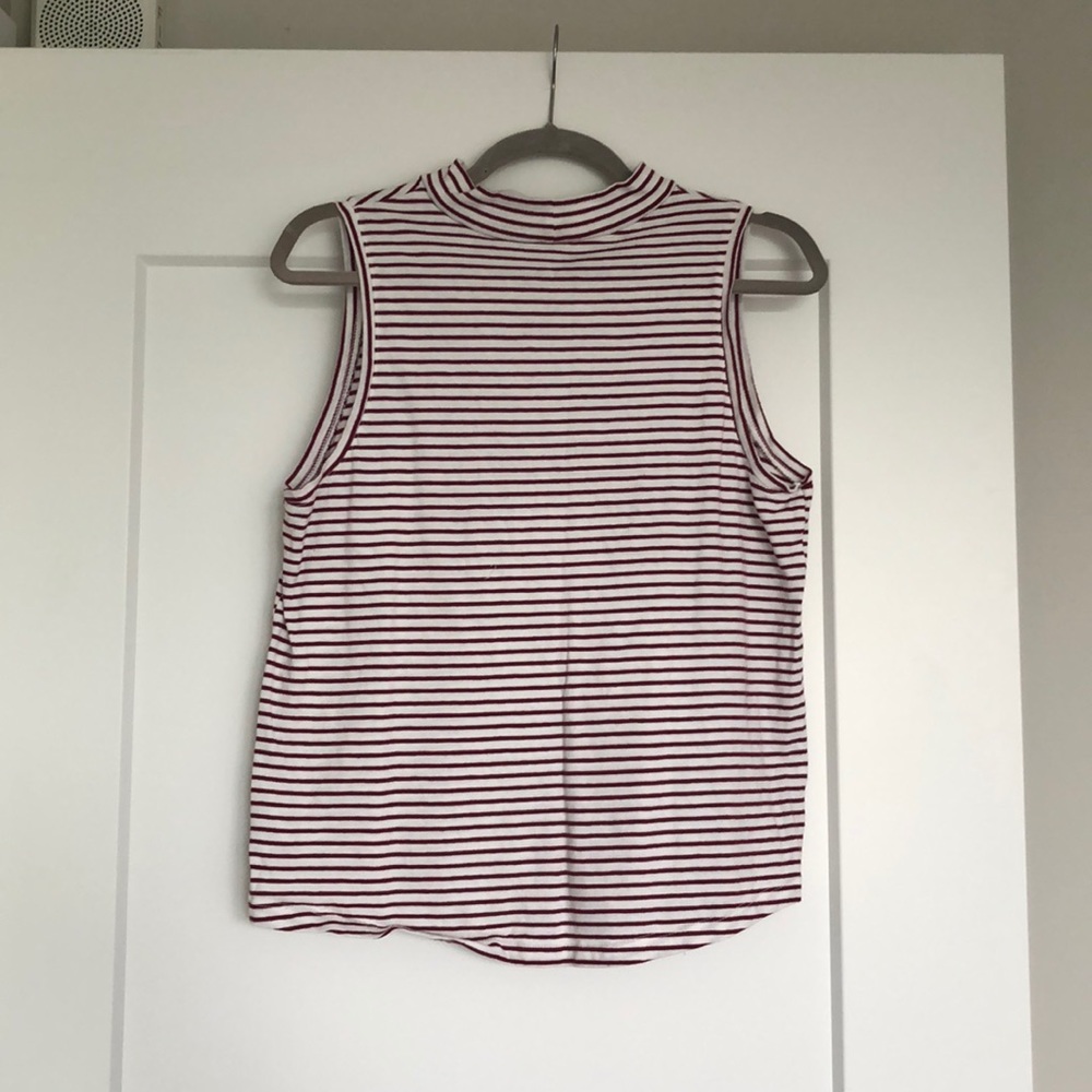 White and red striped tank
